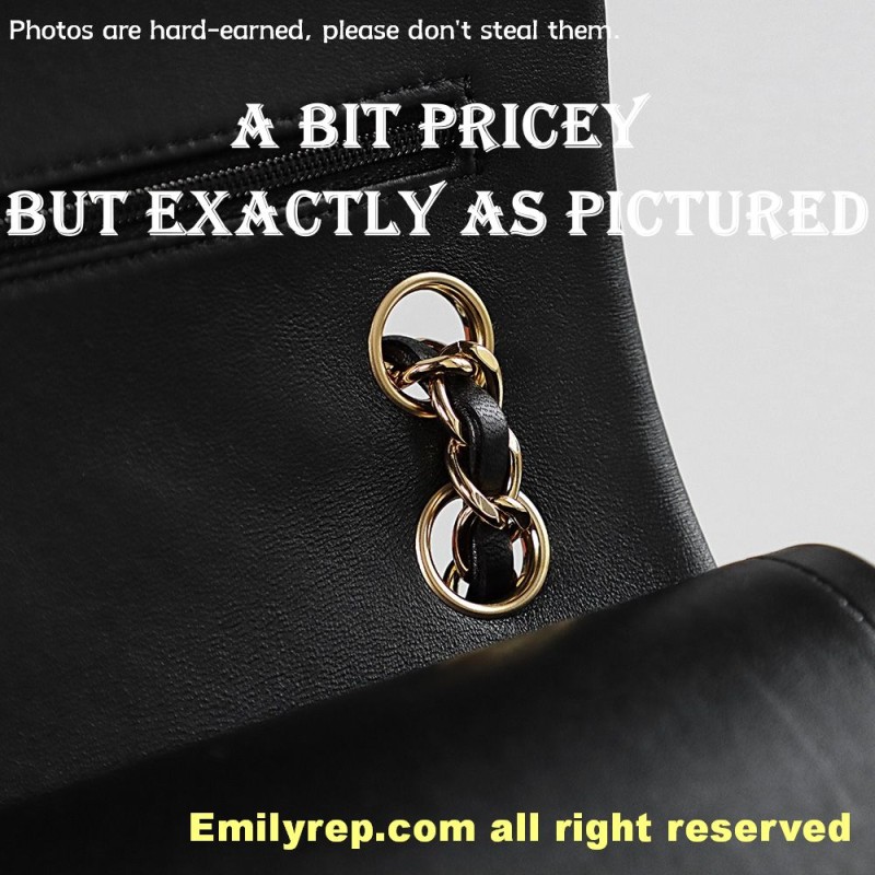 chanel classic sheepskin flap black and gold small 14.5-23-6cm C0007