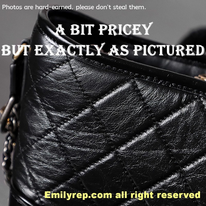 chanel gabrielle hobo black and gold small 15-20-8CM C0008