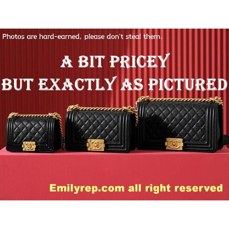 chanel leboy Black and gold small 20.5-12-18.5cm C0009