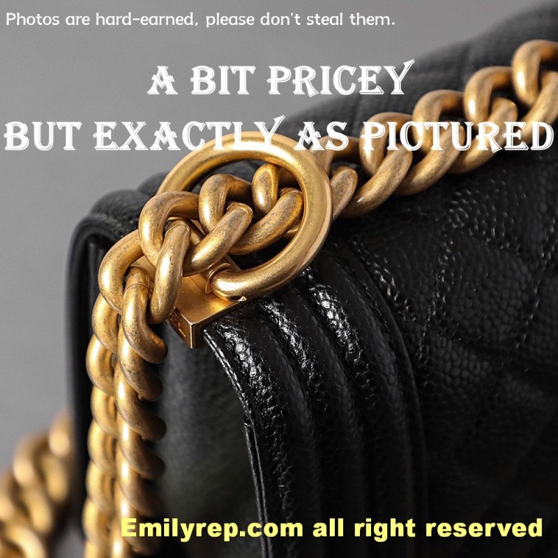 chanel leboy Black and gold small 20.5-12-18.5cm C0009