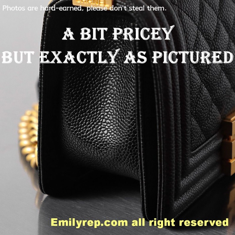 chanel leboy Black and gold small 20.5-12-18.5cm C0009