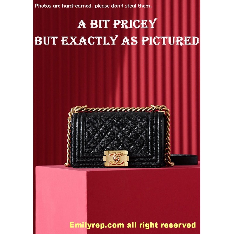 chanel leboy Black and gold small 20.5-12-18.5cm C0009
