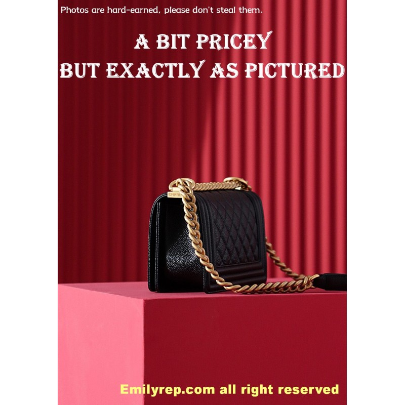 chanel leboy Black and gold small 20.5-12-18.5cm C0009