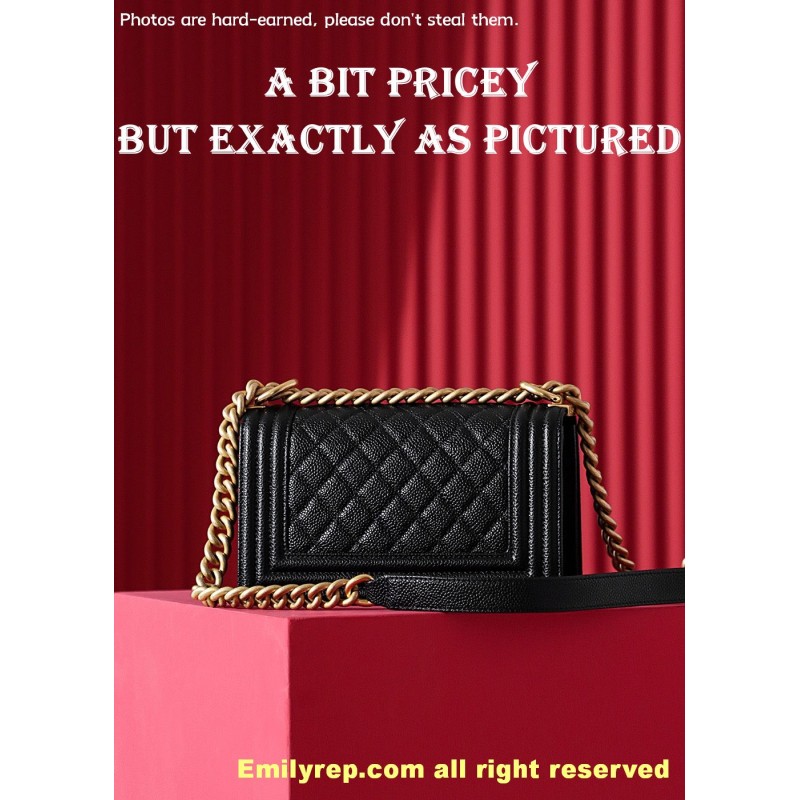 chanel leboy Black and gold small 20.5-12-18.5cm C0009