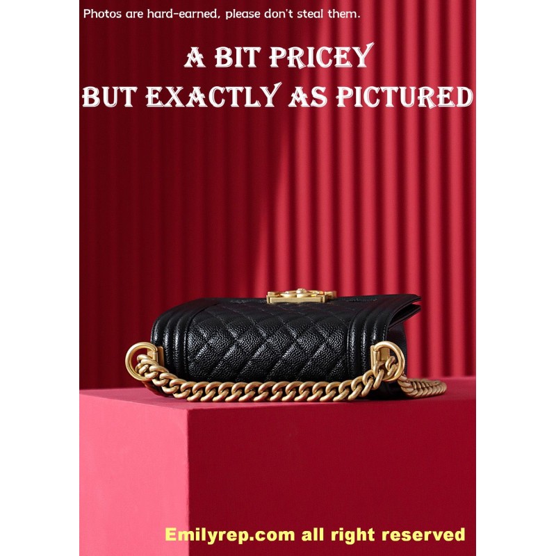 chanel leboy Black and gold small 20.5-12-18.5cm C0009