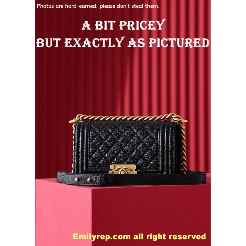 chanel leboy Black and gold small 20.5-12-18.5cm C0009