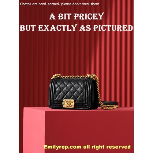 chanel leboy Black and gold mini 15-10-5cm C0010