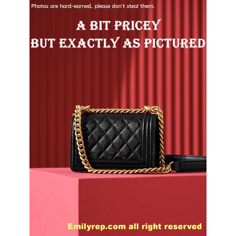chanel leboy Black and gold mini 15-10-5cm C0010