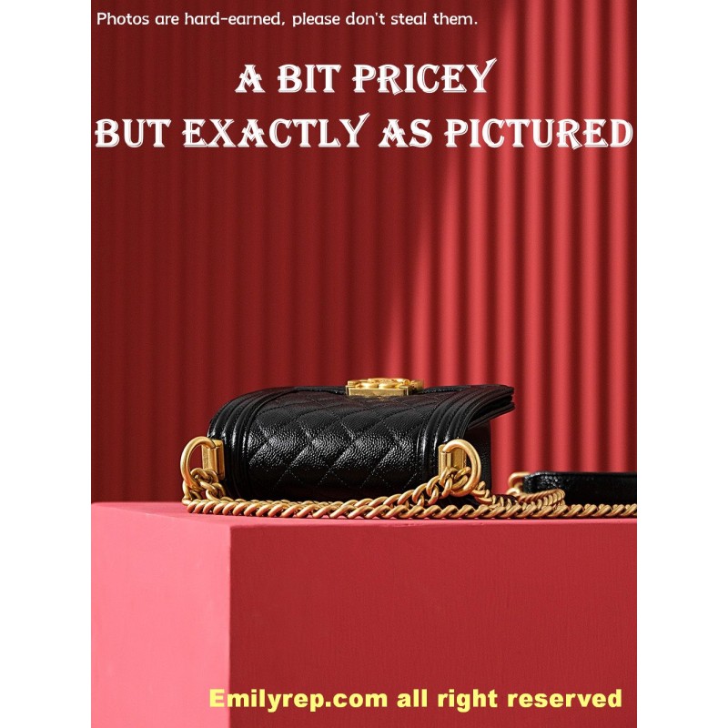 chanel leboy Black and gold mini 15-10-5cm C0010