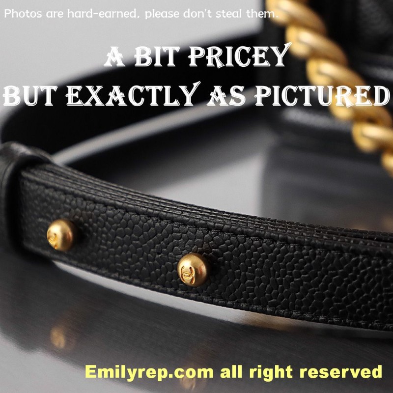 chanel leboy Black and gold Medium 25-15-9cm C0011