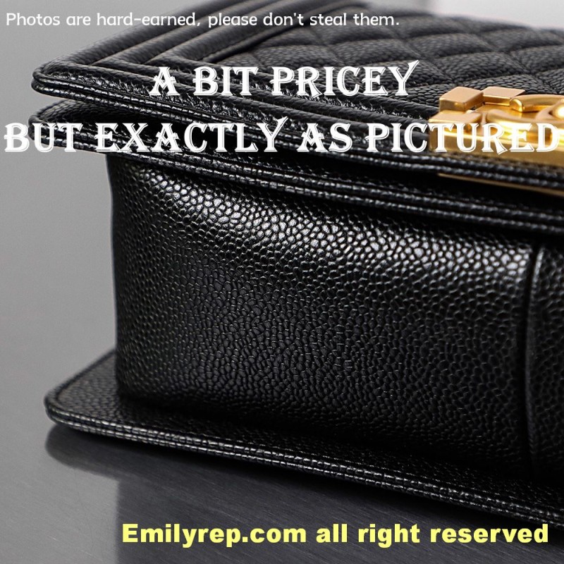 chanel leboy Black and gold Medium 25-15-9cm C0011