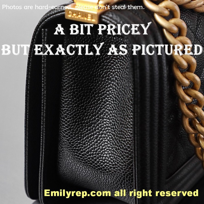 chanel leboy Black and gold Medium 25-15-9cm C0011