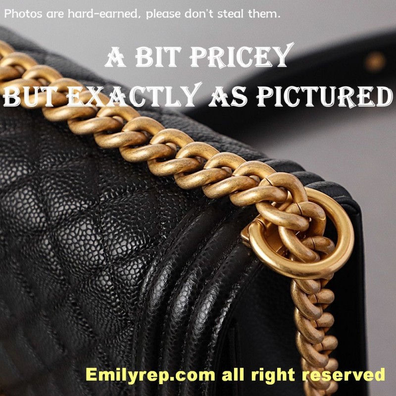 chanel leboy Black and gold Medium 25-15-9cm C0011
