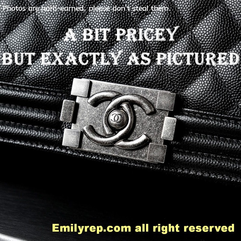 chanel leboy Black and silver Medium 25-15-9cm C0012