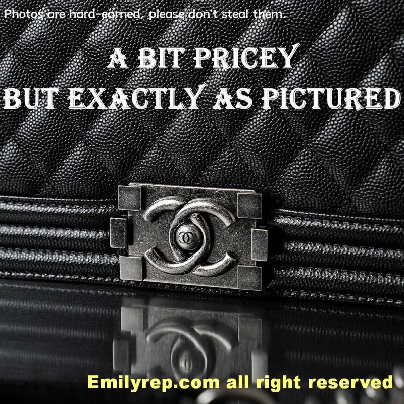 chanel leboy Black and silver Medium 25-15-9cm C0012