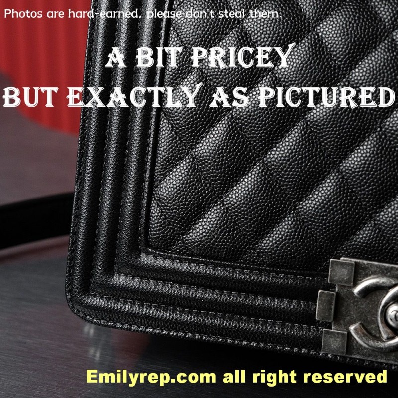chanel leboy Black and silver Medium 25-15-9cm C0012