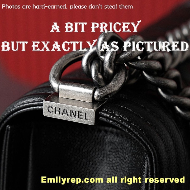 chanel leboy Black and silver Medium 25-15-9cm C0012