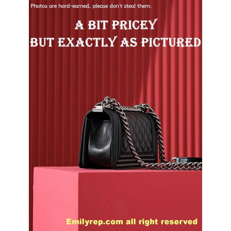 chanel leboy Black and silver small 20.5-12-8.5CM C0013