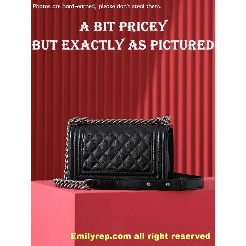 chanel leboy Black and silver small 20.5-12-8.5CM C0013