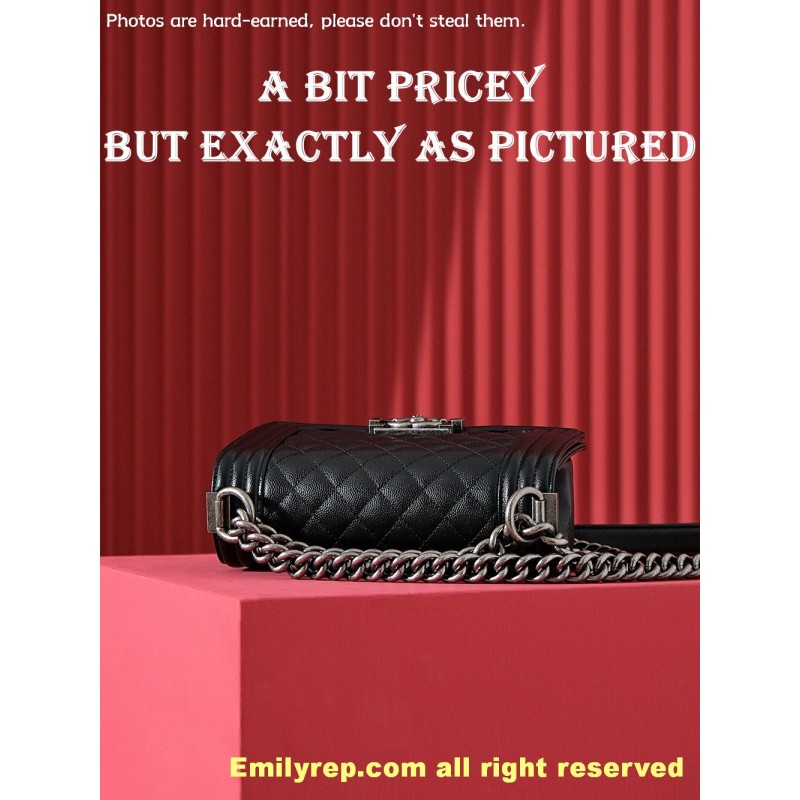 chanel leboy Black and silver small 20.5-12-8.5CM C0013