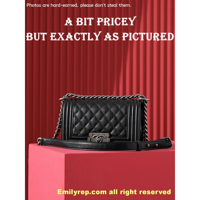 chanel leboy Black and silver small 20.5-12-8.5CM C0013