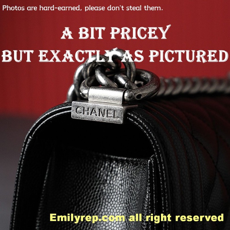 chanel leboy Black and silver small 20.5-12-8.5CM C0013