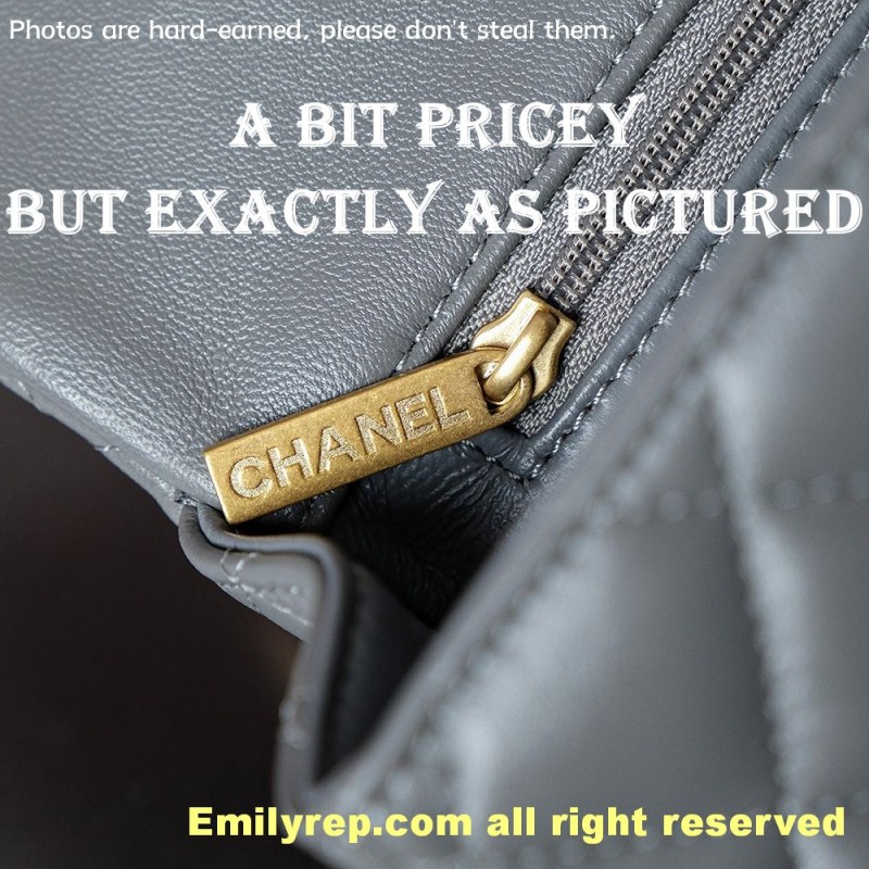 chanel classic flap Grey sheepskin 12-20-6cm C0018