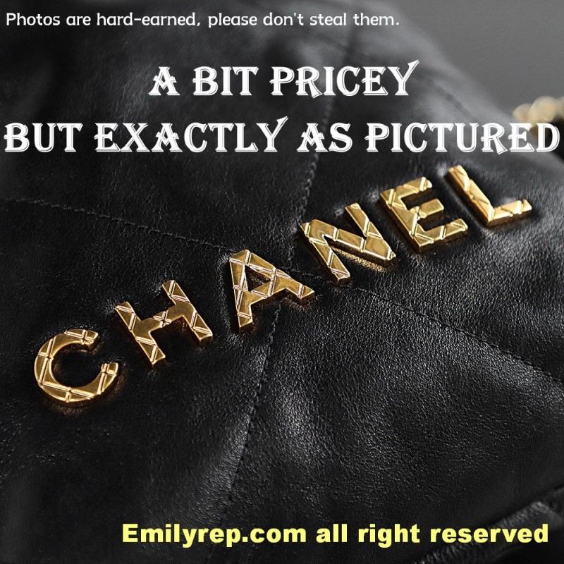 chanel 22 mini black and gold pearl 19-20-6cm C0019
