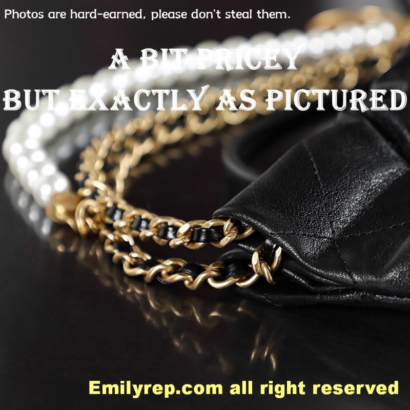 chanel 22 mini black and gold pearl 19-20-6cm C0019