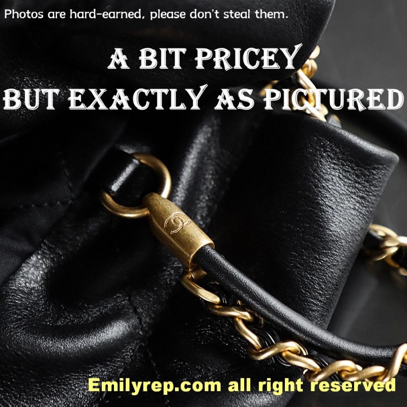chanel 22 mini black and gold pearl 19-20-6cm C0019