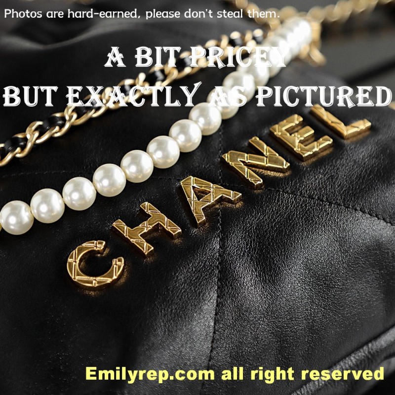 chanel 22 mini black and gold pearl 19-20-6cm C0019