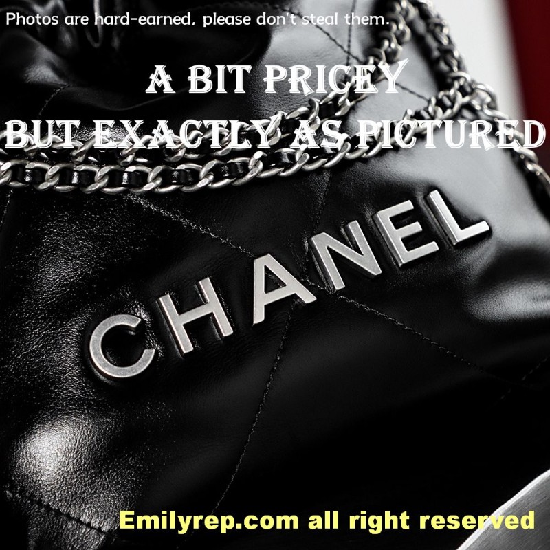 chanel 22 mini black and silver 19-20-6cm C0021