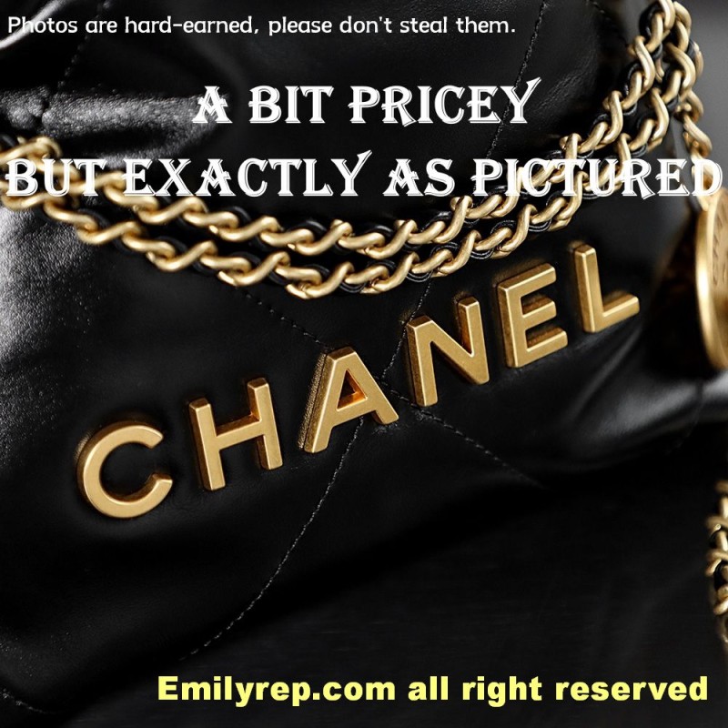 chanel 22 mini black and gold 19-20-6cm C0022
