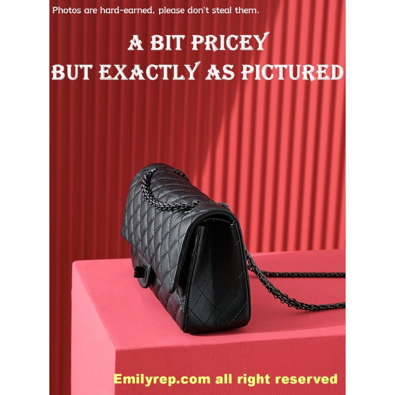 chanel 2.55 black medium 16-24-7.5cm C0023