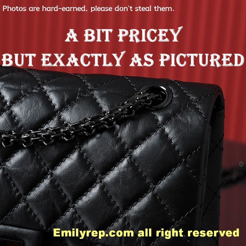 chanel 2.55 black medium 16-24-7.5cm C0023