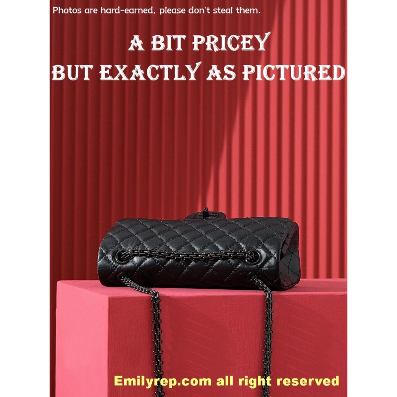 chanel 2.55 black medium 16-24-7.5cm C0023