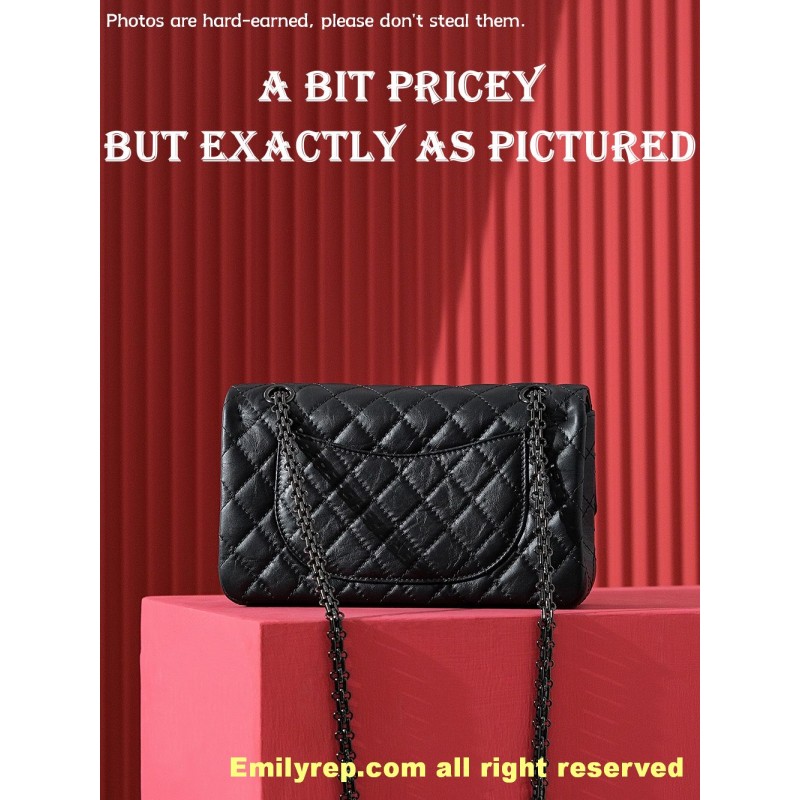 chanel 2.55 black medium 16-24-7.5cm C0023