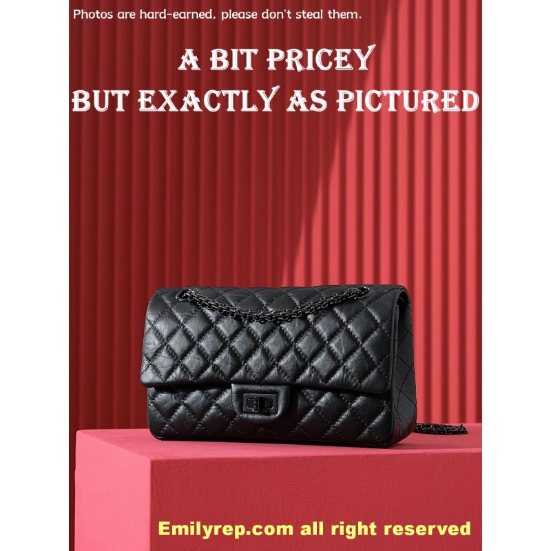 chanel 2.55 black medium 16-24-7.5cm C0023