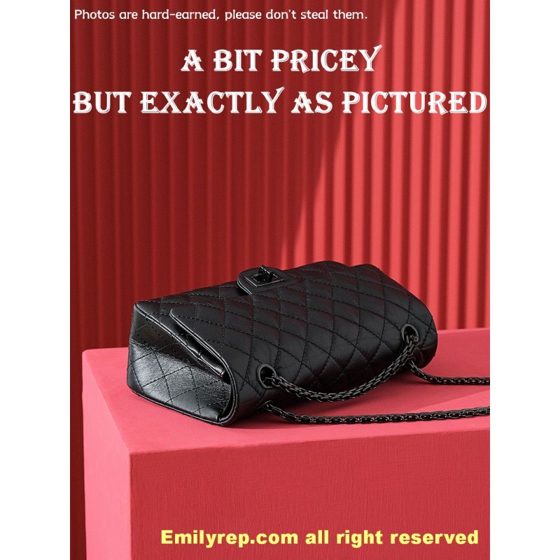 chanel 2.55 black medium 16-24-7.5cm C0023