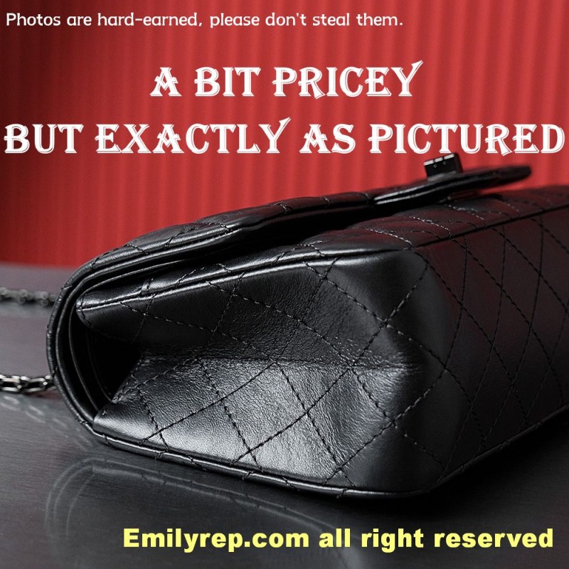 chanel 2.55 black medium 16-24-7.5cm C0023