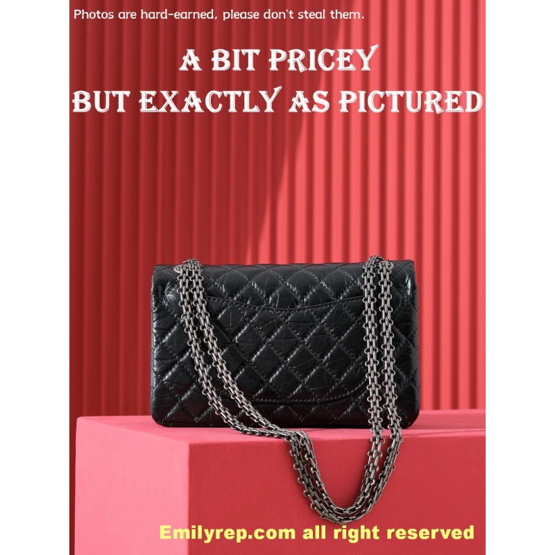 chanel 2.55 silver medium 16-24-7.5cm C0025