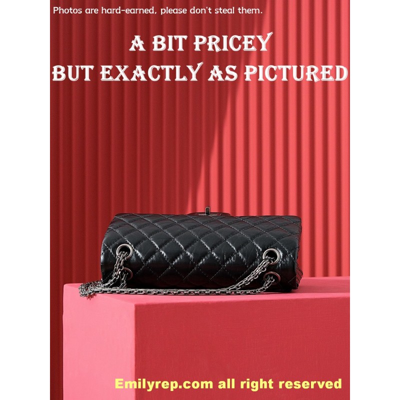 chanel 2.55 silver medium 16-24-7.5cm C0025
