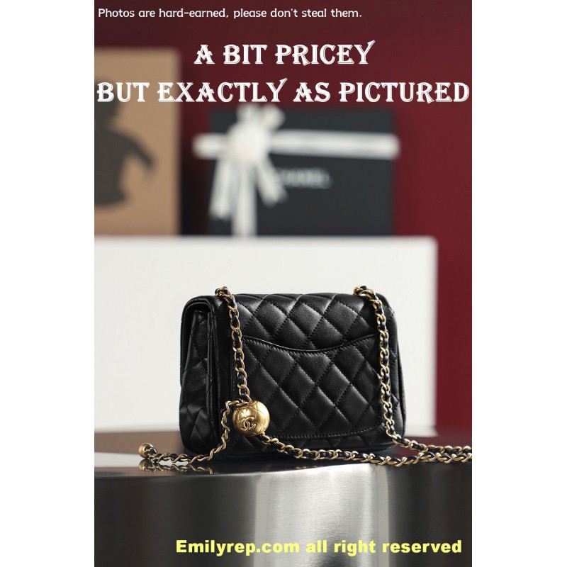 chanel classic flap Golden Globe square 13-18-7cm C0026