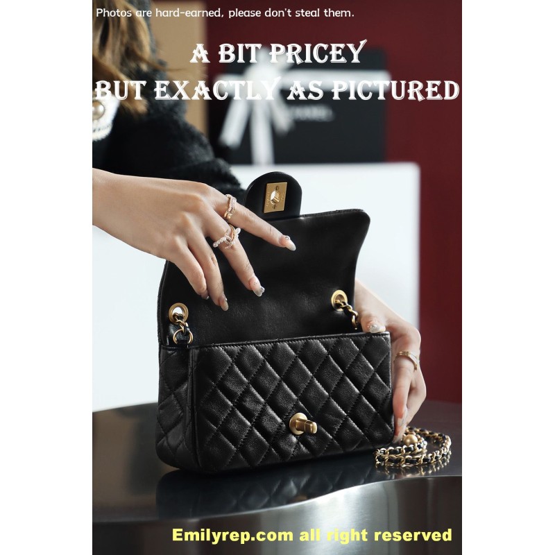 chanel classic flap Golden Globe rectangle 13-20-7cm C0028