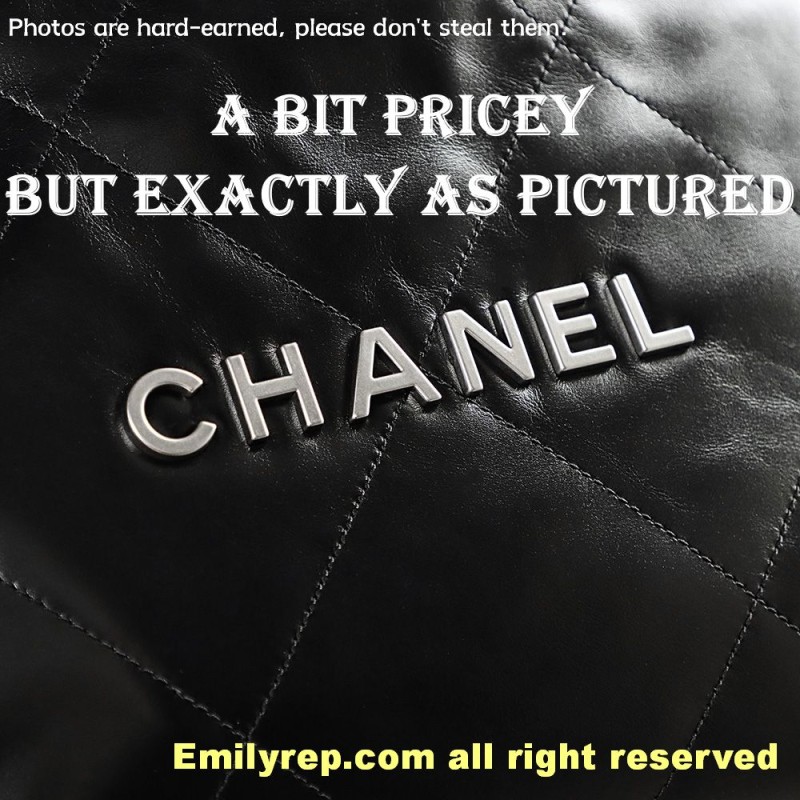 Chanel 22 black and silver Medium 39-42-8cm C0029