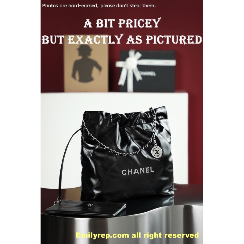 Chanel 22 black and silver Small 35-37-7cm C0031