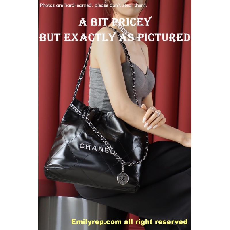 Chanel 22 black and silver Small 35-37-7cm C0031