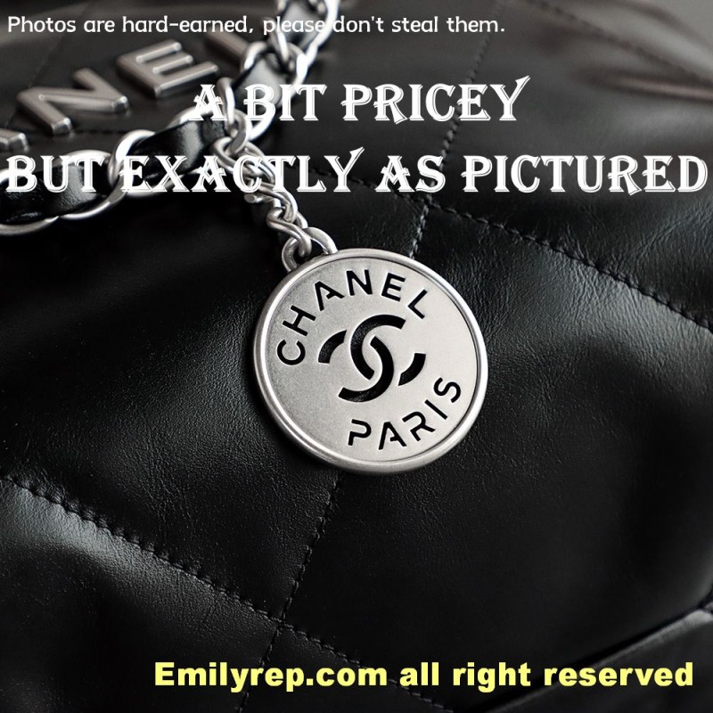 Chanel 22 black and silver Small 35-37-7cm C0031