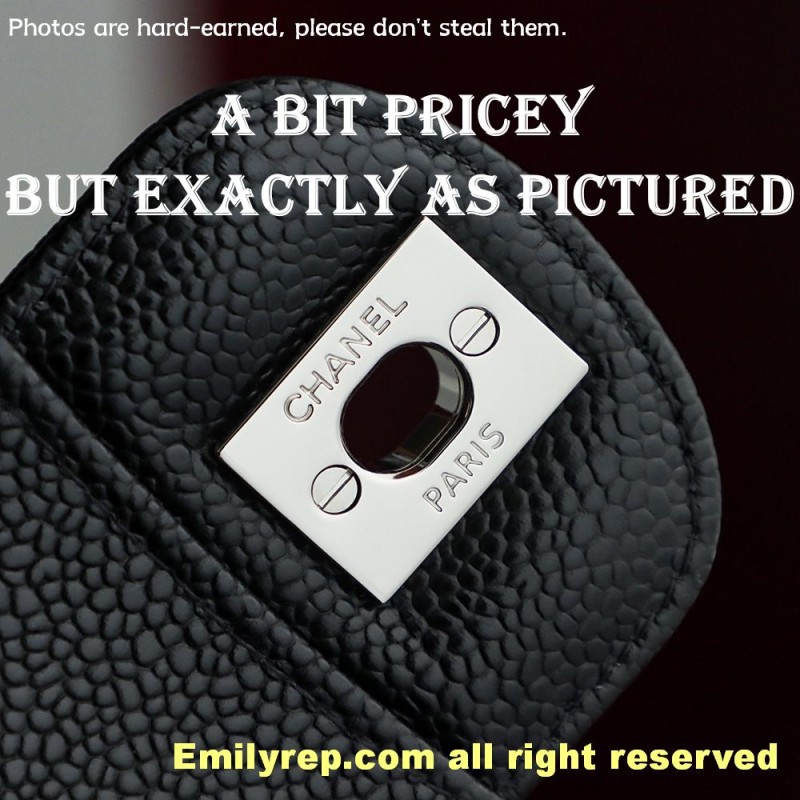 Chanel Classic Flap Ball-grain calfskin black and silver medium 15.5-25.5-6.5cm C0035
