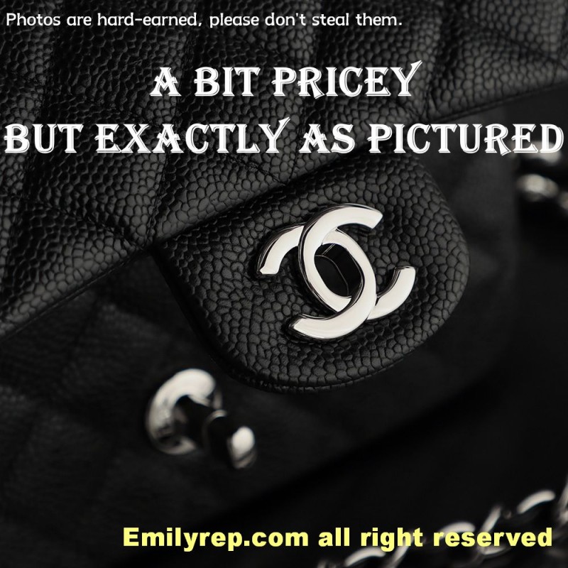 Chanel Classic Flap Ball-grain calfskin black and silver square 13-17-8cm C0038